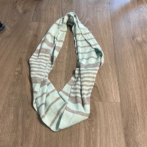 Mint green and silver infinity scarf